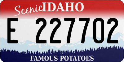 ID license plate E227702