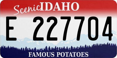 ID license plate E227704