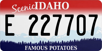 ID license plate E227707