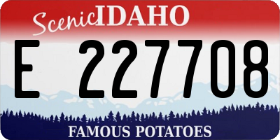 ID license plate E227708