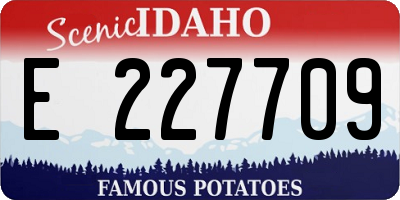 ID license plate E227709