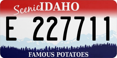 ID license plate E227711