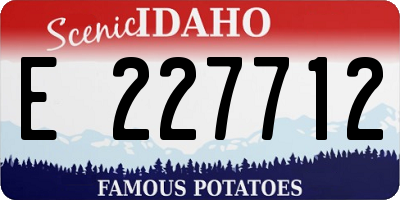 ID license plate E227712