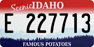 ID license plate E227713
