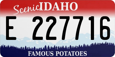 ID license plate E227716