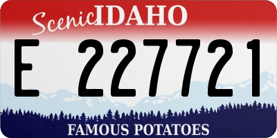 ID license plate E227721