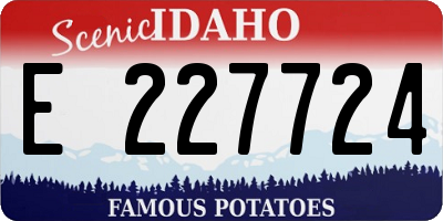 ID license plate E227724