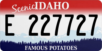 ID license plate E227727
