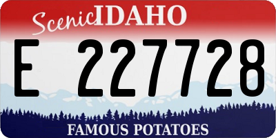 ID license plate E227728