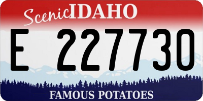 ID license plate E227730