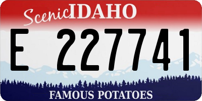 ID license plate E227741