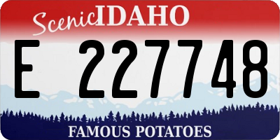 ID license plate E227748