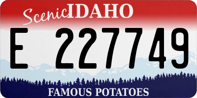 ID license plate E227749