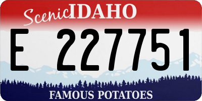 ID license plate E227751