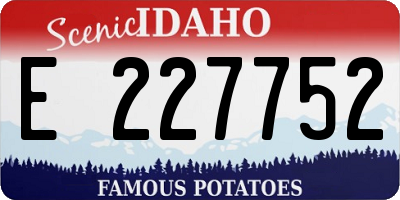 ID license plate E227752