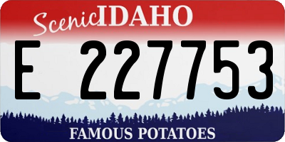 ID license plate E227753