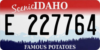 ID license plate E227764