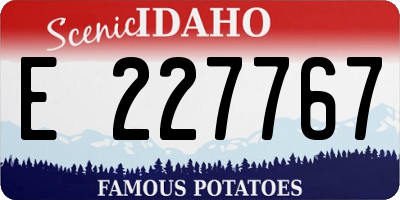 ID license plate E227767
