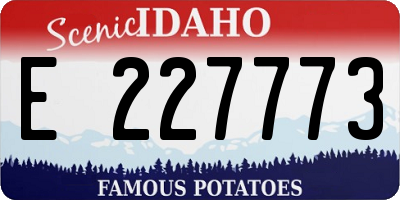 ID license plate E227773