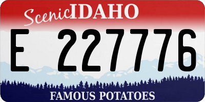 ID license plate E227776