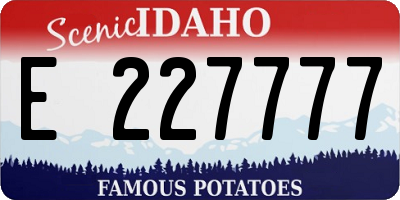 ID license plate E227777