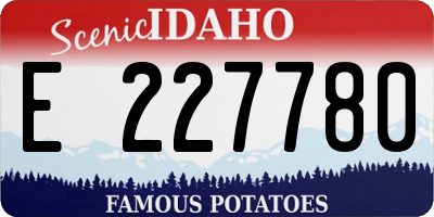 ID license plate E227780