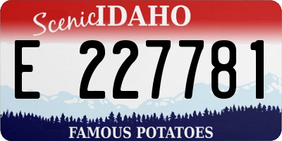 ID license plate E227781
