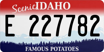 ID license plate E227782