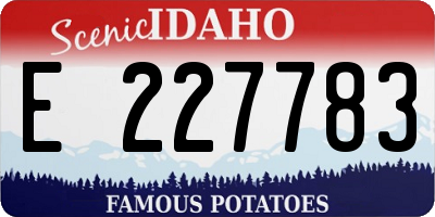 ID license plate E227783