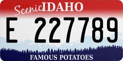 ID license plate E227789