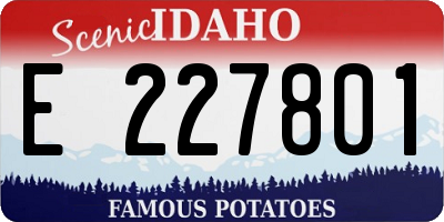 ID license plate E227801