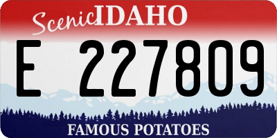 ID license plate E227809