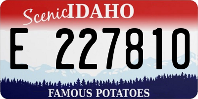 ID license plate E227810