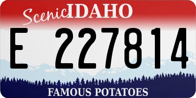 ID license plate E227814