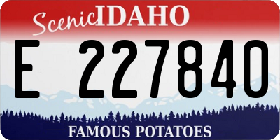 ID license plate E227840