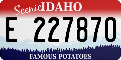 ID license plate E227870
