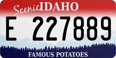 ID license plate E227889