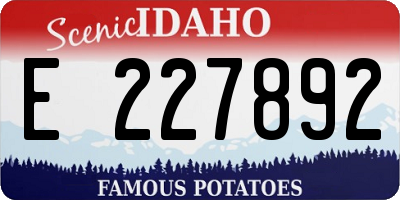 ID license plate E227892