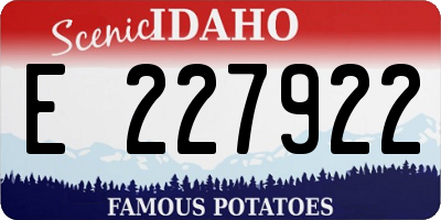 ID license plate E227922