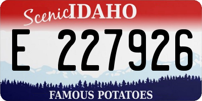 ID license plate E227926