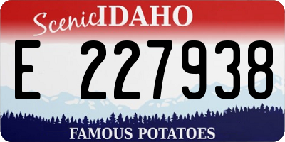 ID license plate E227938