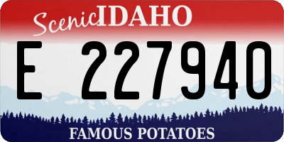 ID license plate E227940