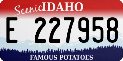 ID license plate E227958