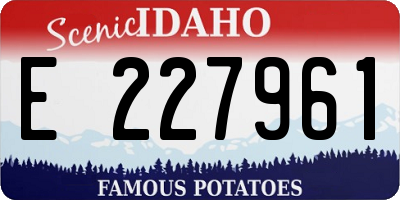 ID license plate E227961