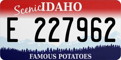 ID license plate E227962