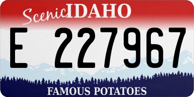 ID license plate E227967