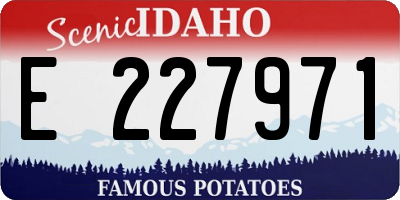 ID license plate E227971