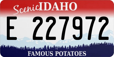 ID license plate E227972