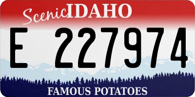 ID license plate E227974