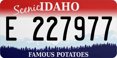ID license plate E227977